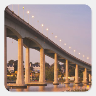 Adesivo Quadrado EUA, Maryland, Annapolis. Ponte do rio Severn,