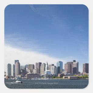 Adesivo Quadrado EUA, Massachusetts, Boston, skyline da cidade e