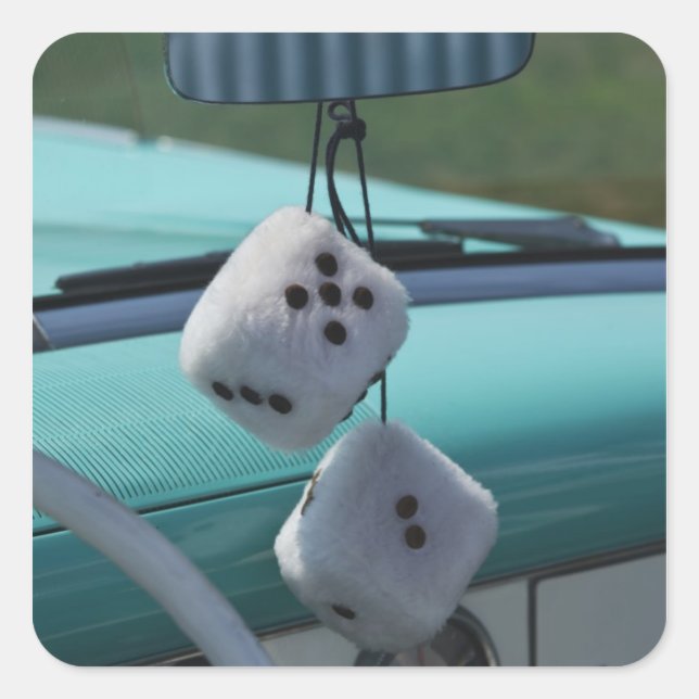 Adesivo Quadrado EUA, Massachusetts, Gloucester. Felpudo de dados (Frente)