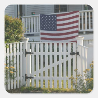 Adesivo Quadrado EUA, Massachusetts, Gloucester: Fronteira Patrióti