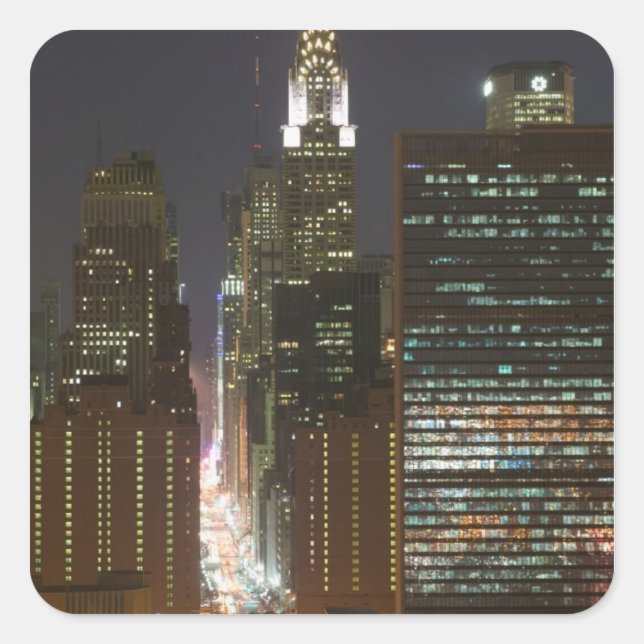 Adesivo Quadrado EUA, Nova Iorque, View of Midtown with (Frente)