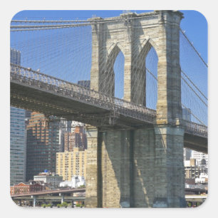 Adesivo Quadrado EUA, Nova York, Cidade de Nova York. Ponte de Broo