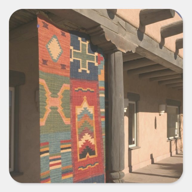Adesivo Quadrado EUA, Novo México, Taos: Kit Navaho Rug Gallery (Frente)