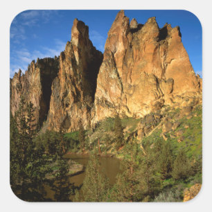 Adesivo Quadrado EUA, Oregon, Granite Cliffs Em Smith Rock State