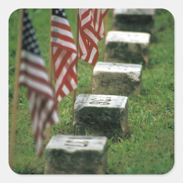 Adesivo Quadrado EUA, Pensilvânia, Gettysburg. Guerra Civil (Frente)