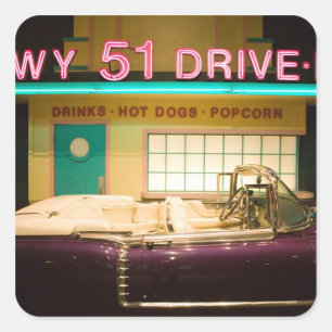 Adesivo Quadrado EUA, Tennessee, Memphis: Elvis Presley