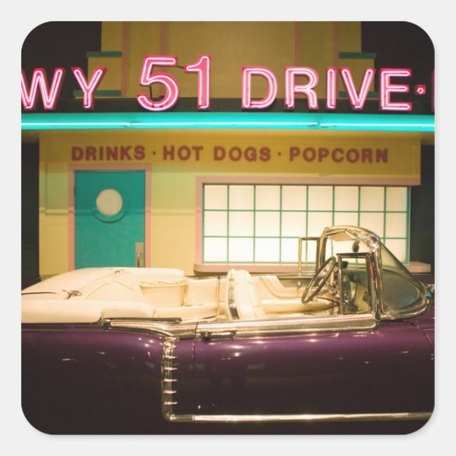 Adesivo Quadrado EUA, Tennessee, Memphis: Elvis Presley (Frente)