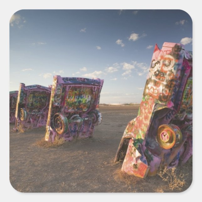 Adesivo Quadrado EUA, TEXAS, Panhandle Area, Amarillo: Cadillac 2 (Frente)