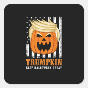 Adesivo Quadrado Eua Trumpkin Mantenha O Excelente Do Halloween Eng