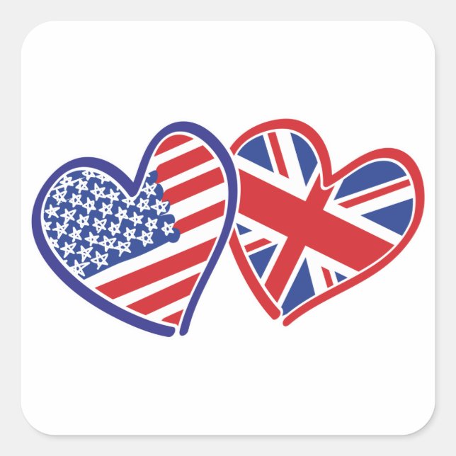Adesivo Quadrado EUA — UK-Love (Frente)