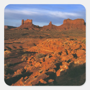 Adesivo Quadrado EUA, Utah, Monument Valley. Luz do pôr do sol