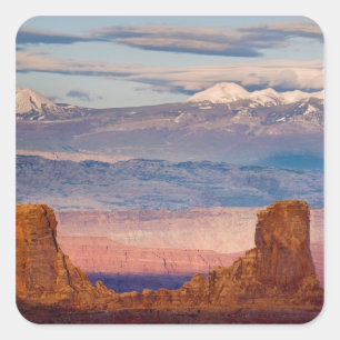 Adesivo Quadrado EUA, Utah. Paisagem das Montanhas La Sal a partir 