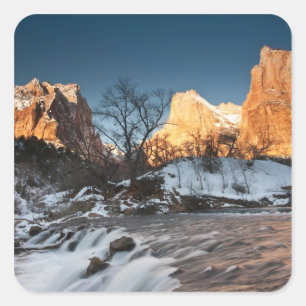Adesivo Quadrado EUA, Utah, Parque Nacional Zion. Nascer do sol na 