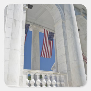 Adesivo Quadrado EUA, VA, Arlington. As bandeiras americanas são