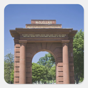 Adesivo Quadrado EUA, VA, Arlington. Portão McClellan em Arlington