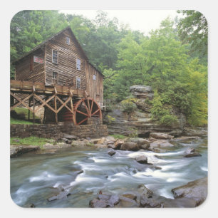 Adesivo Quadrado EUA, Virginia Ocidental, Babcock SP. Glade Rústic