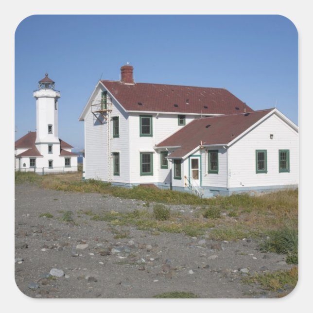 Adesivo Quadrado EUA, Washington, Port Townsend, Point Wilson (Frente)