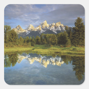 Adesivo Quadrado EUA, Wyoming, Grand Teton National Park. Grande 2