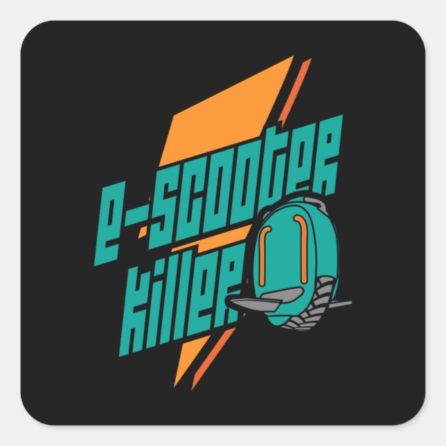 Adesivo Quadrado EUC EWheel da assassina em Patinete de mono-roda (Frente)
