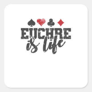 Adesivo Quadrado Euchre é Life Kartenspiel Spielkarten