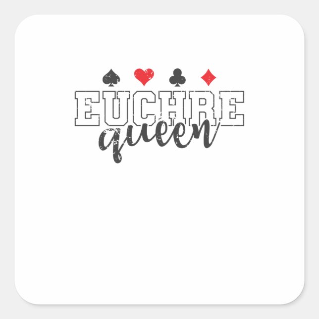 Adesivo Quadrado Euchre Queen Kartenspiel Spielkarten (Frente)