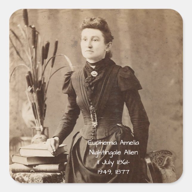 Adesivo Quadrado Euphemia Amelia Nightingale Allen (Frente)