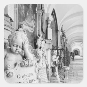 Adesivo Quadrado Europa, Áustria, Salzburgo. Querubim e monumento