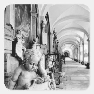 Adesivo Quadrado Europa, Áustria, Salzburgo. Querubim e monumento 2