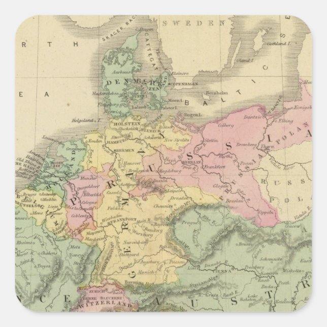 Adesivo Quadrado Europa continental (Frente)