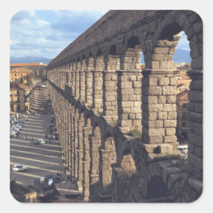 Adesivo Quadrado Europa, Espanha, Segóvia. A luz tardia lança sombr