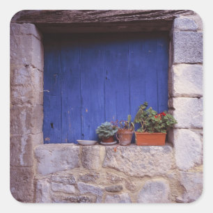 Adesivo Quadrado Europa, França, Cereste. Uma porta azul adiciona c