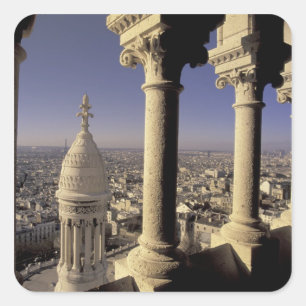 Adesivo Quadrado Europa, França, Paris, Vista de Paris através
