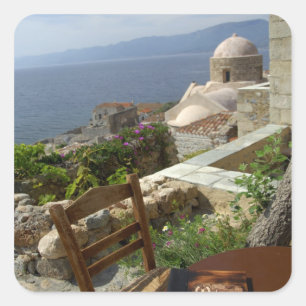 Adesivo Quadrado Europa, Grécia, Peloponnese, Monemvasia (único