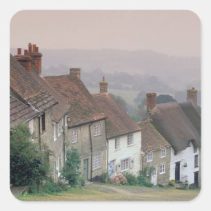Adesivo Quadrado Europa, Inglaterra, Dorset, Dourada Hill, Shaftesb