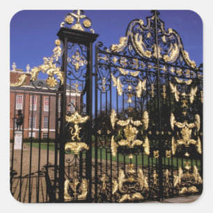 Adesivo Quadrado Europa, Inglaterra, Londres. Porta dourada fora de