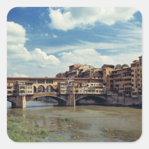 Adesivo Quadrado Europa, Itália, Florença. A Ponte Vecchio