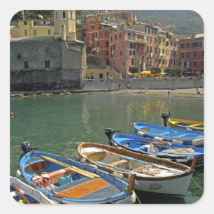 Adesivo Quadrado Europa, Itália, região da Ligúria, Cinque Terre, 2