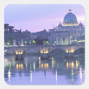 Adesivo Quadrado Europa, Itália, Roma, O Vaticano. St. Peter's &
