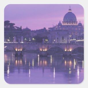 Adesivo Quadrado Europa, Itália, Roma. São Pedro e Ponte Sant