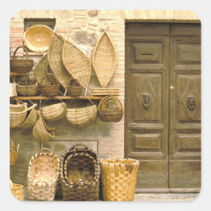 Adesivo Quadrado Europa, Itália, Toscana, Montalcino. Cesta
