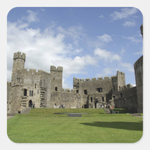 Adesivo Quadrado Europa, País de Gales, Caernarfon. Castelo Caerna