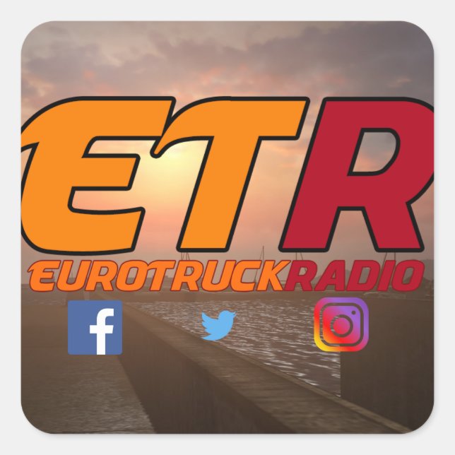 Adesivo Quadrado EuroTruckRadio Sticker Pack Design nº 1 (Frente)