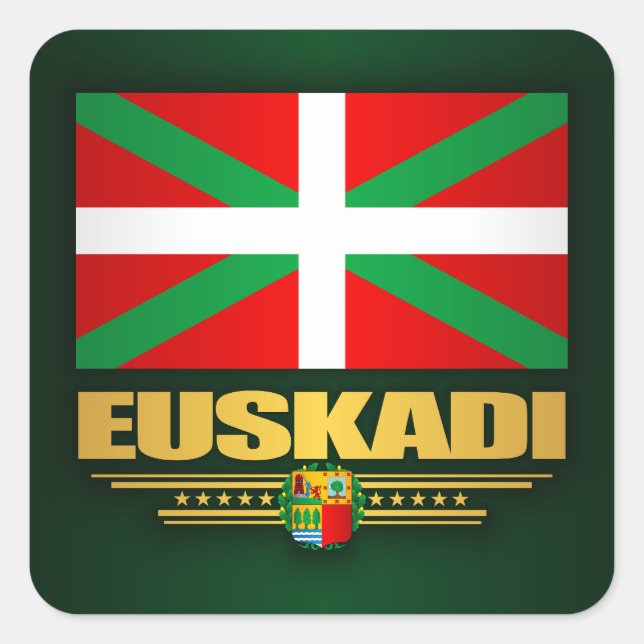 Adesivo Quadrado Euskadi Flag (Frente)