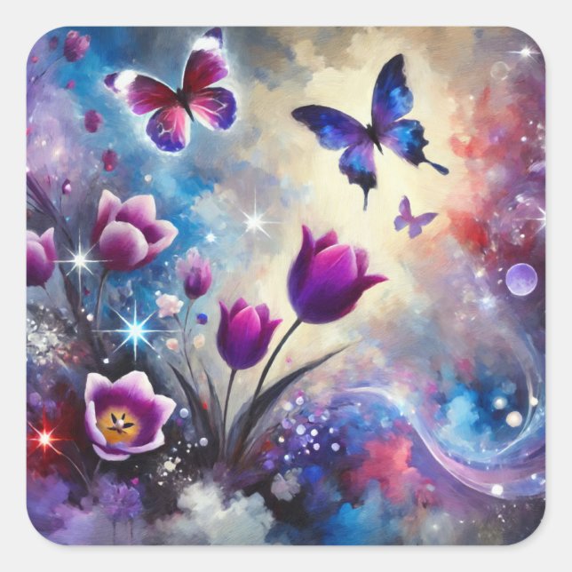 Adesivo Quadrado Évasion Éthérée (Frente)