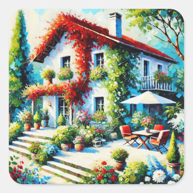 Adesivo Quadrado Évasion Florale (Frente)