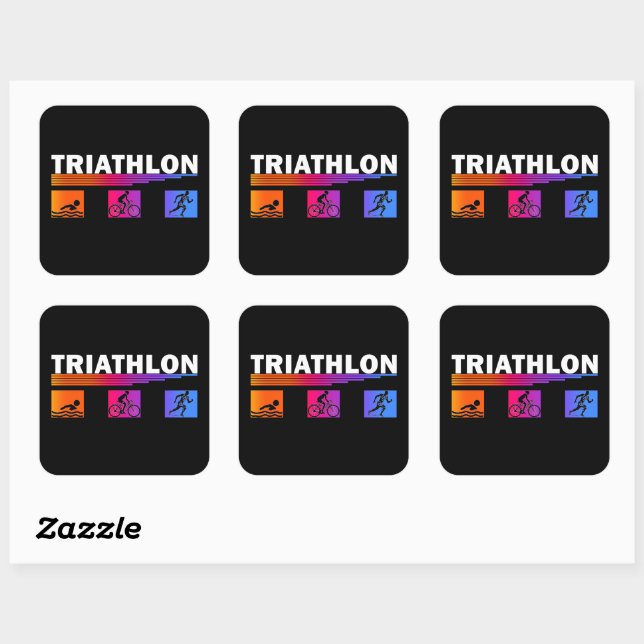 Adesivo Quadrado EVENT Triathlon/STICKER/100-200/:Natação, biciclet (Folha)