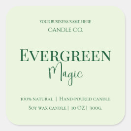 Adesivo Quadrado Evergreen Magic Christmas Candle Label | Custom