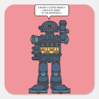 Adesivo Quadrado Evil Space Robot