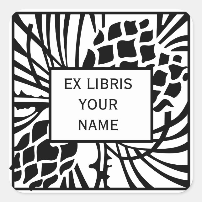 Adesivo Quadrado Ex Libris Bookplate Pine (Frente)