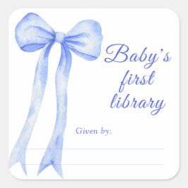 Adesivo Quadrado Ex-libris para chá de bebê, livros para bebê